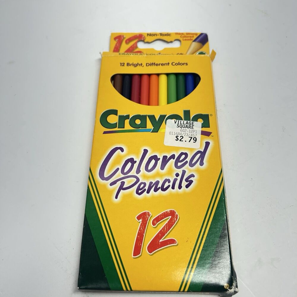 Vintage Crayola Colored Pencils 12 Count Box Late 1990s NOS